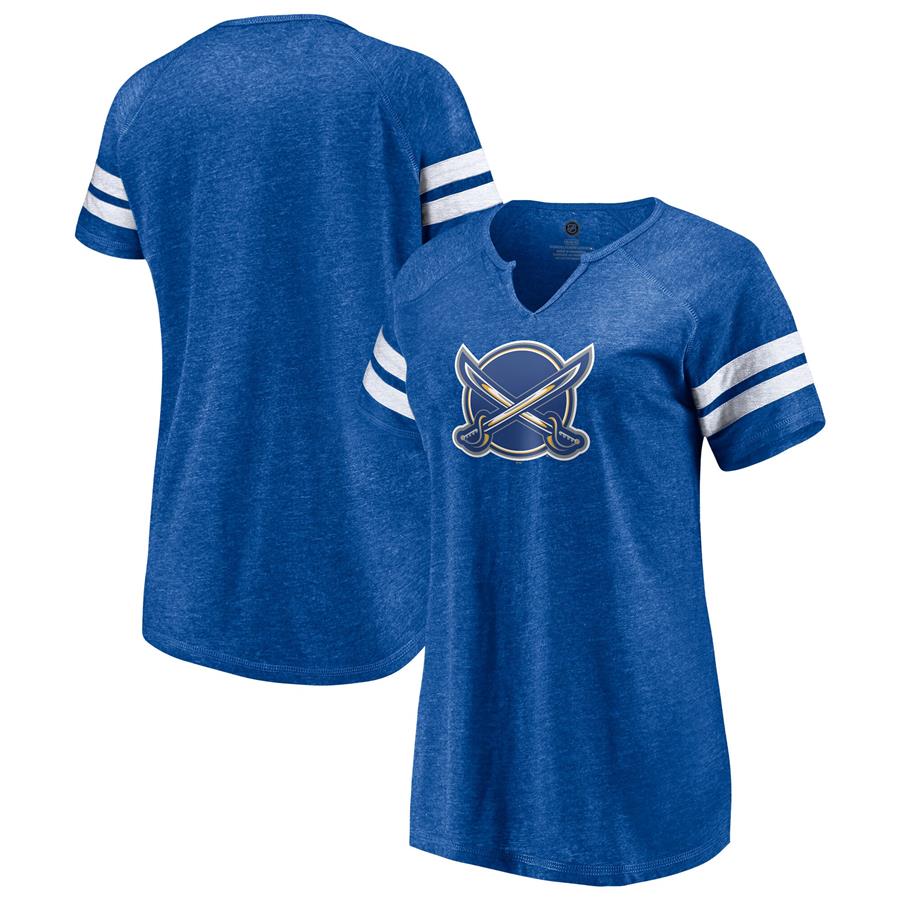 Buffalo Sabres Fanatics Branded Women's Special Edition Primary Logo Tri-Blend Notch V-Neck T-Shirt - Royal