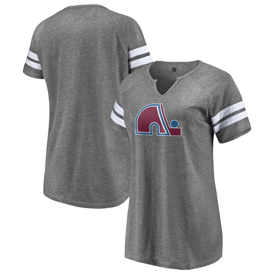 Colorado Avalanche Fanatics Branded Women's Special Edition Primary Logo Tri-Blend Notch V-Neck T-Shirt - Heather Gray