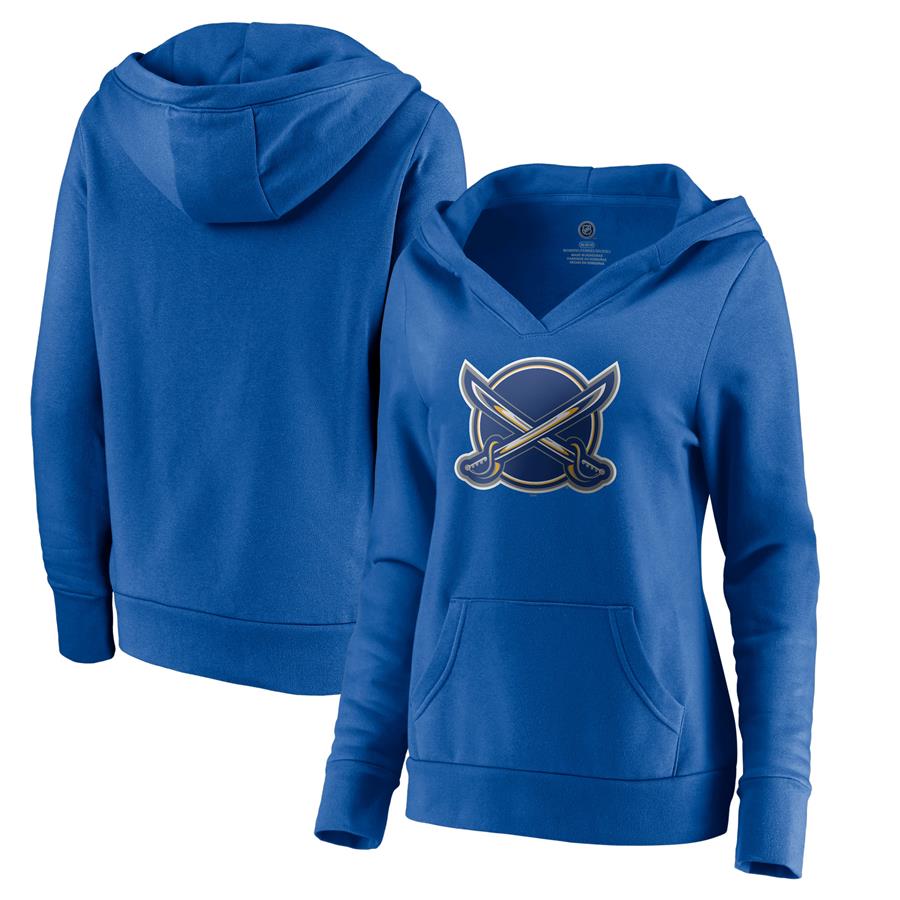Buffalo Sabres Fanatics Branded Women's Special Edition Primary Logo V-Neck Pullover Hoodie - Royal