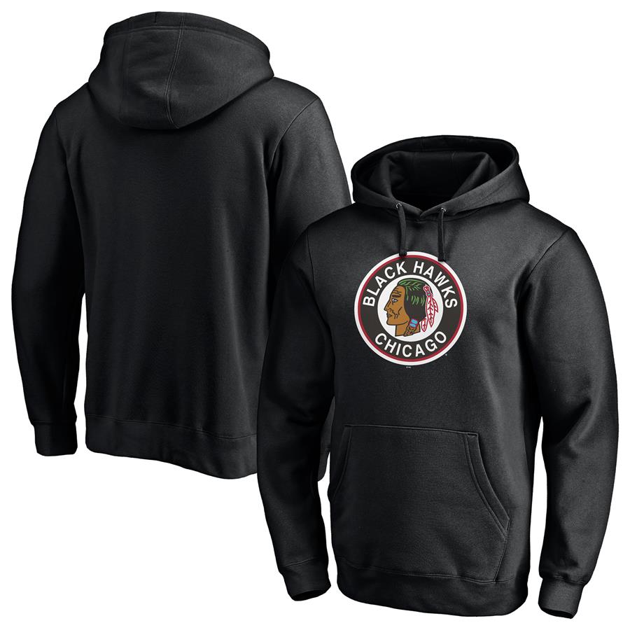 Chicago Blackhawks Fanatics Branded Special Edition Primary Logo Pullover Hoodie - Black