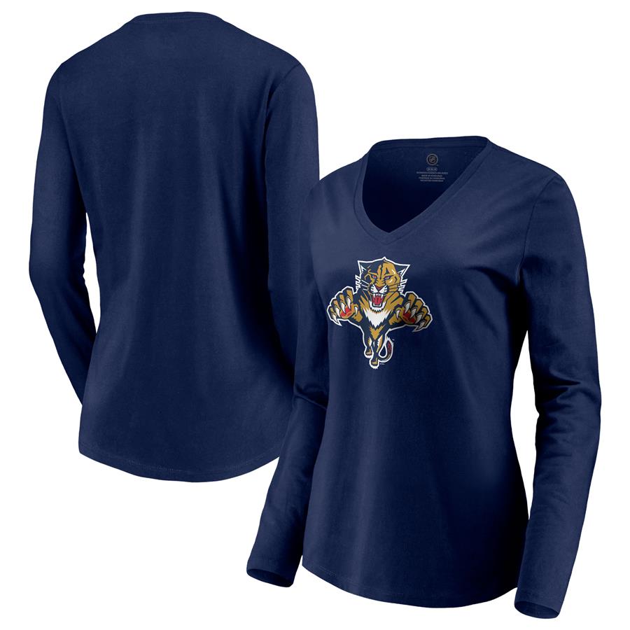 Женский лонгслив с V-вырезом Florida Panthers Fanatics Branded Special Edition Primary Logo (тёмно-синий)