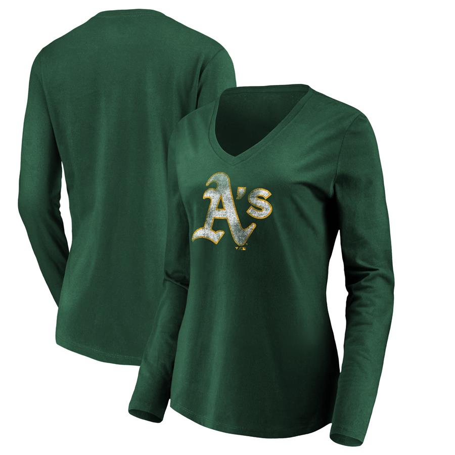 Женский лонгслив Oakland Athletics Fanatics Branded Core Distressed Team (зелёный)