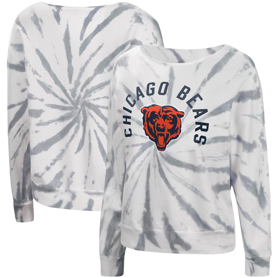 Chicago Bears Touch Women's Equalizer Tie-Dyed Pullover Sweatshirt - White