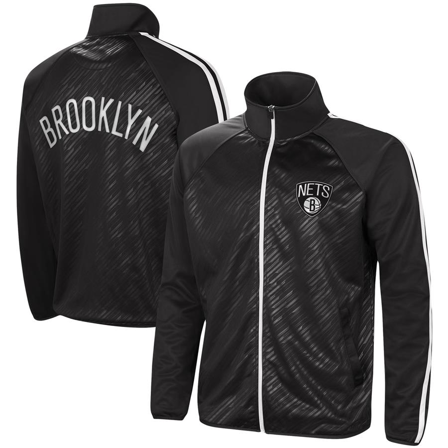 Brooklyn Nets G-III Sports by Carl Banks Streamline Tricot Raglan Full-Zip Track Jacket - Black