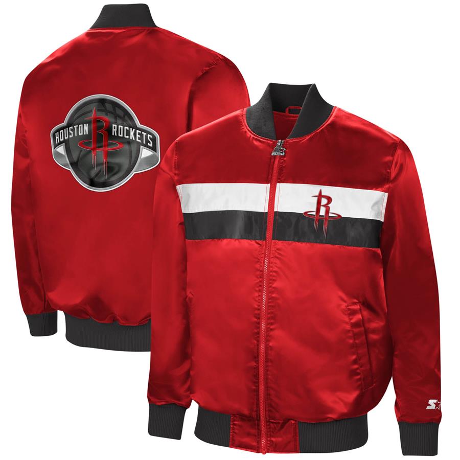 Houston Rockets Starter The Ambassador Satin Full-Zip Jacket - Red