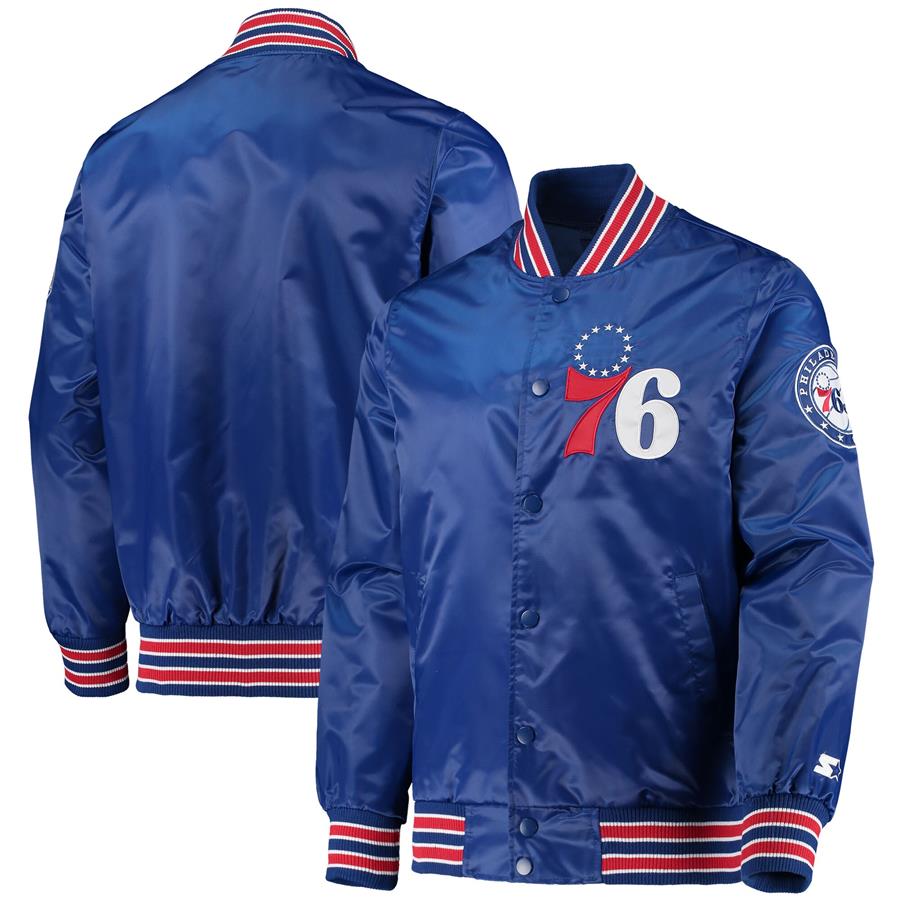 Philadelphia 76ers Starter The Diamond Classic Satin Full-Snap Jacket - Royal