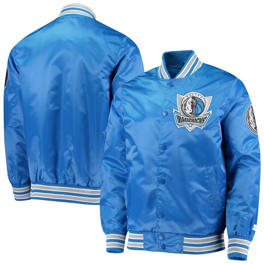 Dallas Mavericks Starter The Diamond Classic Satin Full-Snap Jacket - Blue
