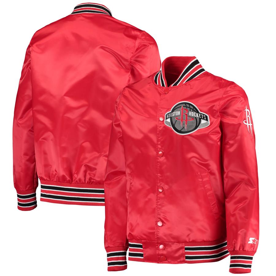 Houston Rockets Starter The Diamond Classic Satin Full-Snap Jacket - Red