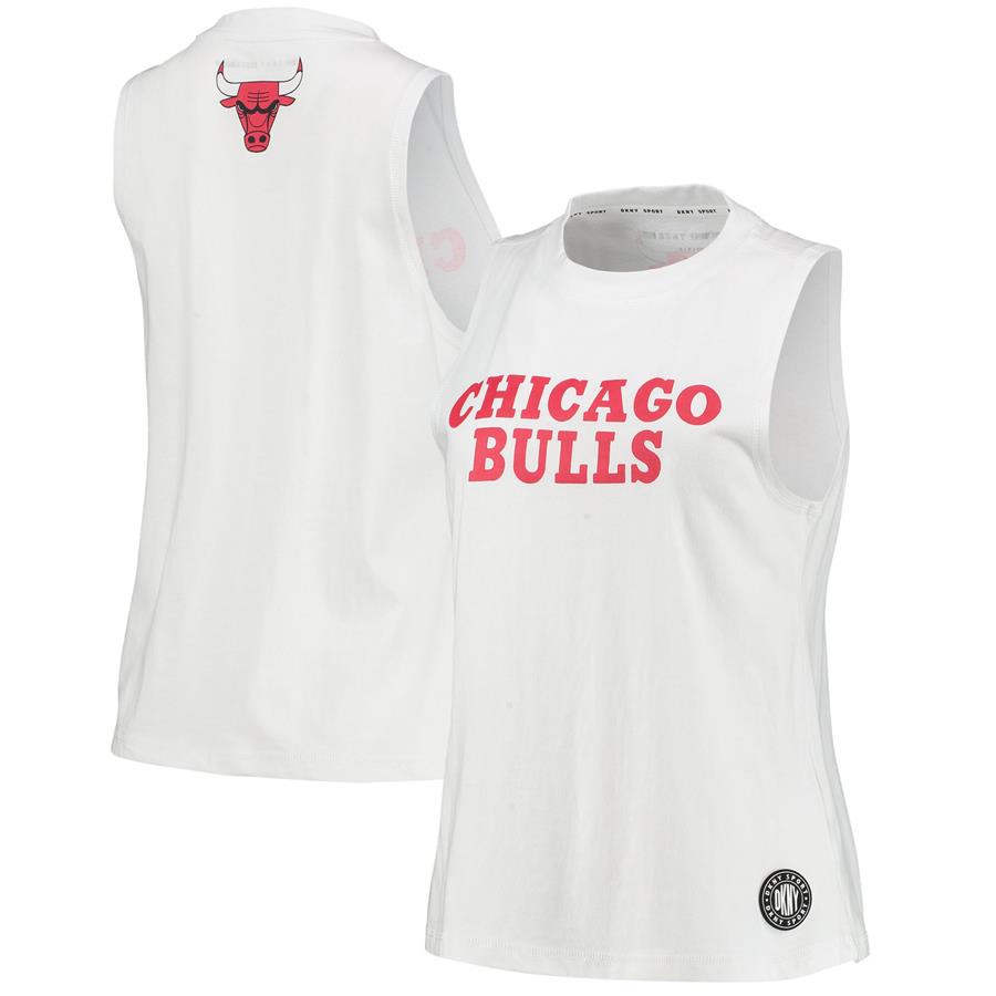 Chicago Bulls DKNY Sport Women's Mia Vintage Tank Top - White