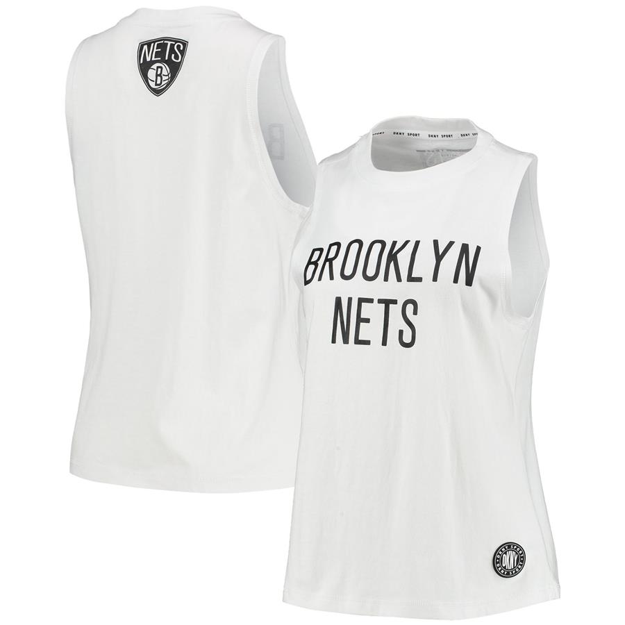 Brooklyn Nets DKNY Sport Women's Mia Vintage Tank Top - White