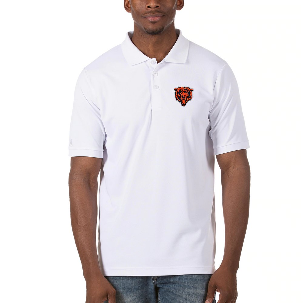 Chicago Bears Antigua Bear Head Legacy Pique Polo - White