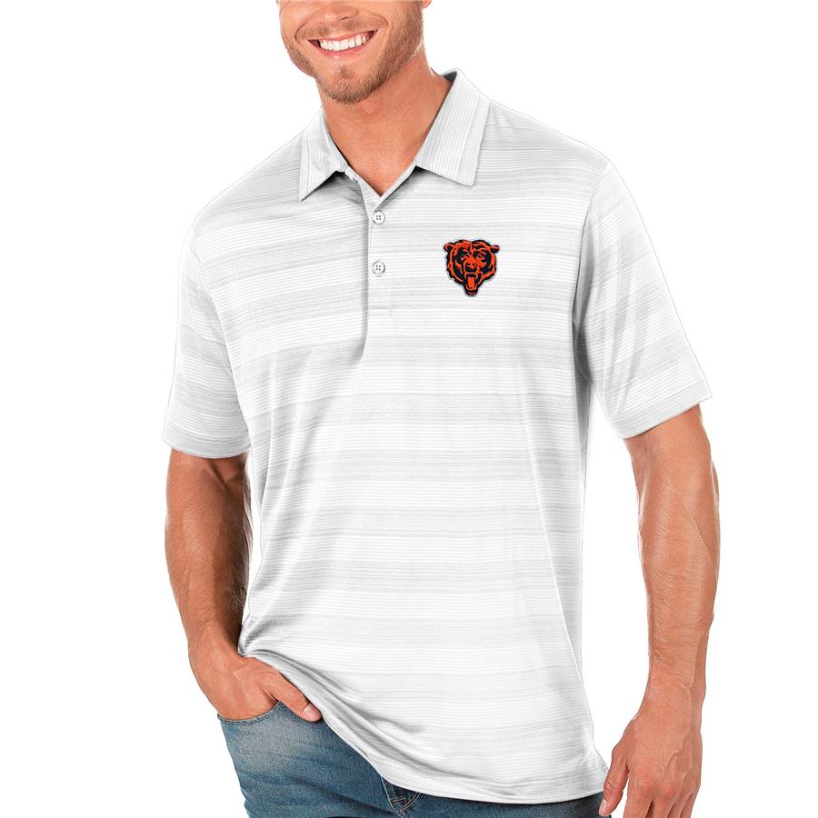Chicago Bears Antigua Bear Head Compass Polo - White