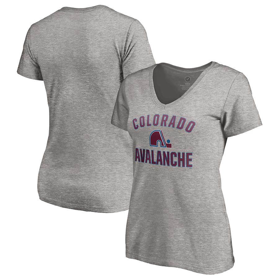 Colorado Avalanche Fanatics Branded Women's Special Edition Victory Arch V-Neck T-Shirt - Heather Gray