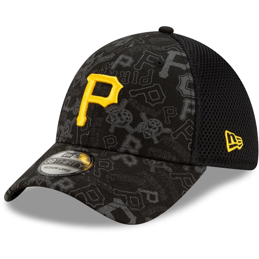 Pittsburgh Pirates New Era All Over Print Neo 39THIRTY Flex Hat - Black