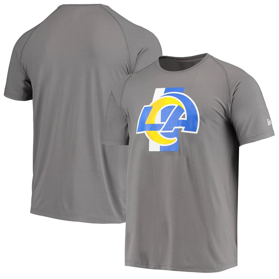 Los Angeles Rams New Era Training Camp Raglan T-Shirt - Gray