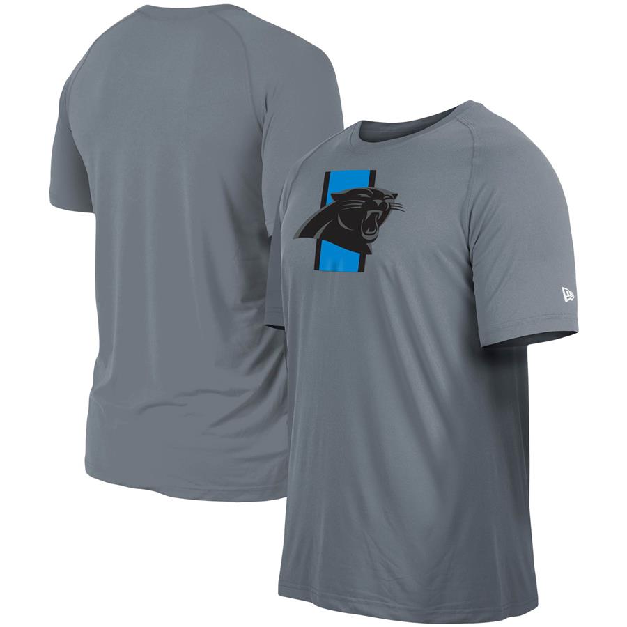 Carolina Panthers New Era Training Camp Raglan T-Shirt - Gray