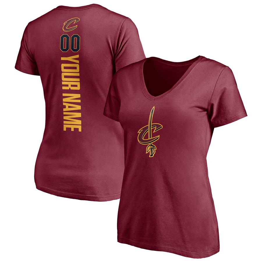 Cleveland Cavaliers Fanatics Branded Women's Playmaker Personalized Name & Number V-Neck T-Shirt - Wine