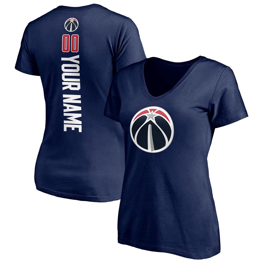 Washington Wizards Fanatics Branded Women's Playmaker Personalized Name & Number V-Neck T-Shirt - Navy