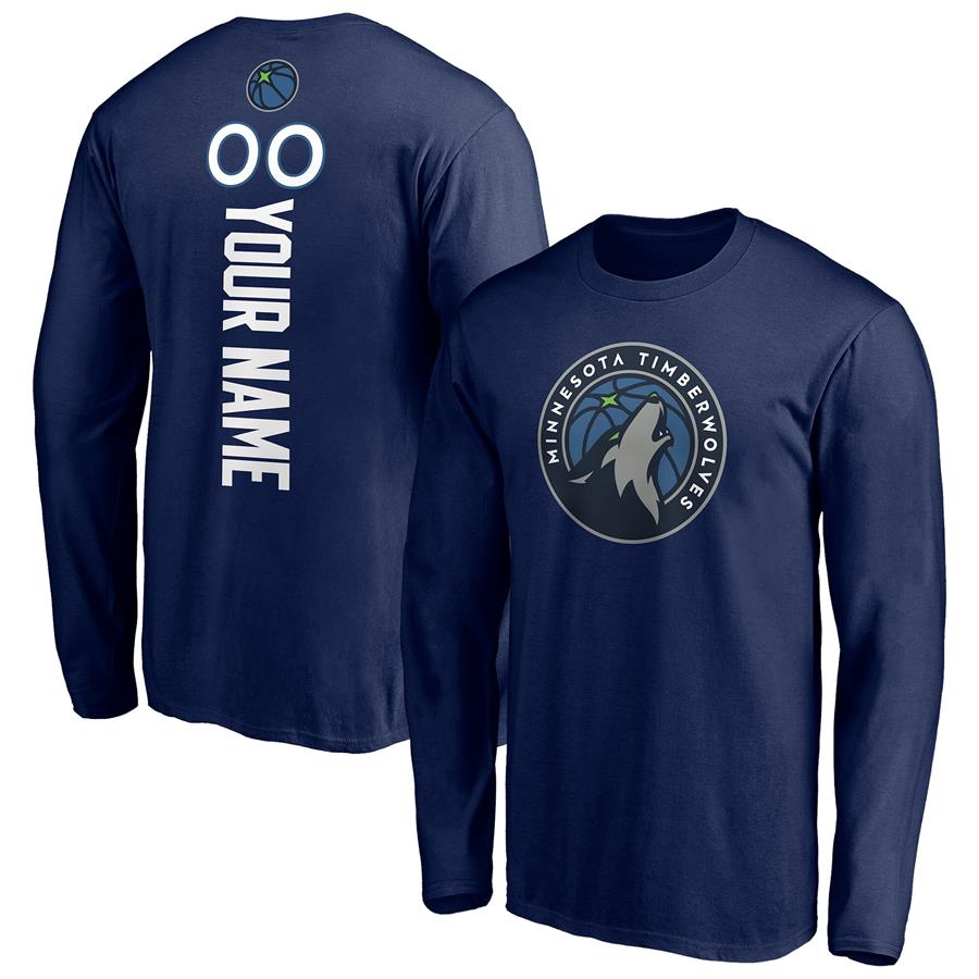 Лонгслив Minnesota Timberwolves Fanatics Branded Playmaker Personalized Name & Number (тёмно-синий)