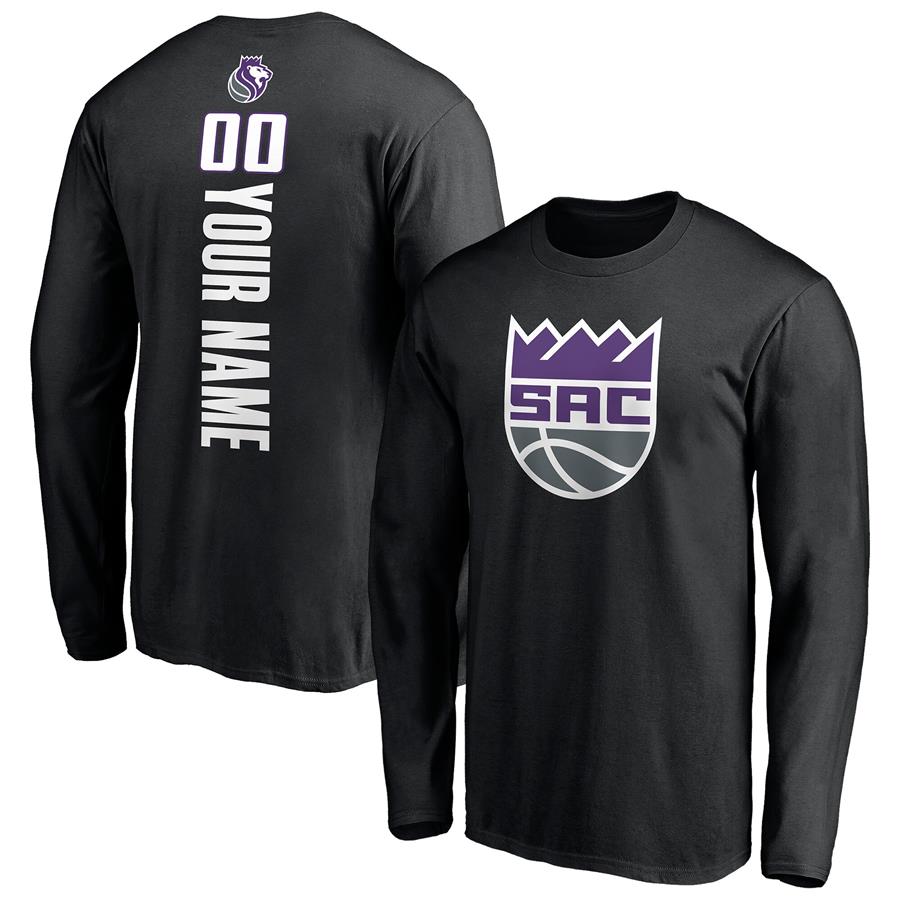 Лонгслив Sacramento Kings Fanatics Branded Playmaker Personalized Name & Number (чёрный)
