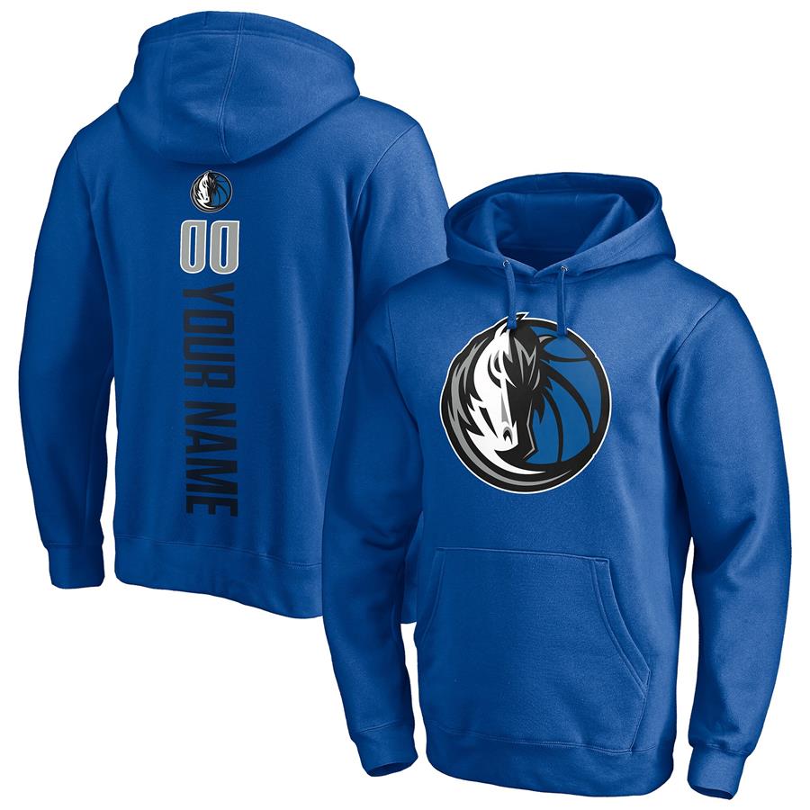 Dallas Mavericks Fanatics Branded Playmaker Personalized Name & Number Pullover Hoodie - Blue