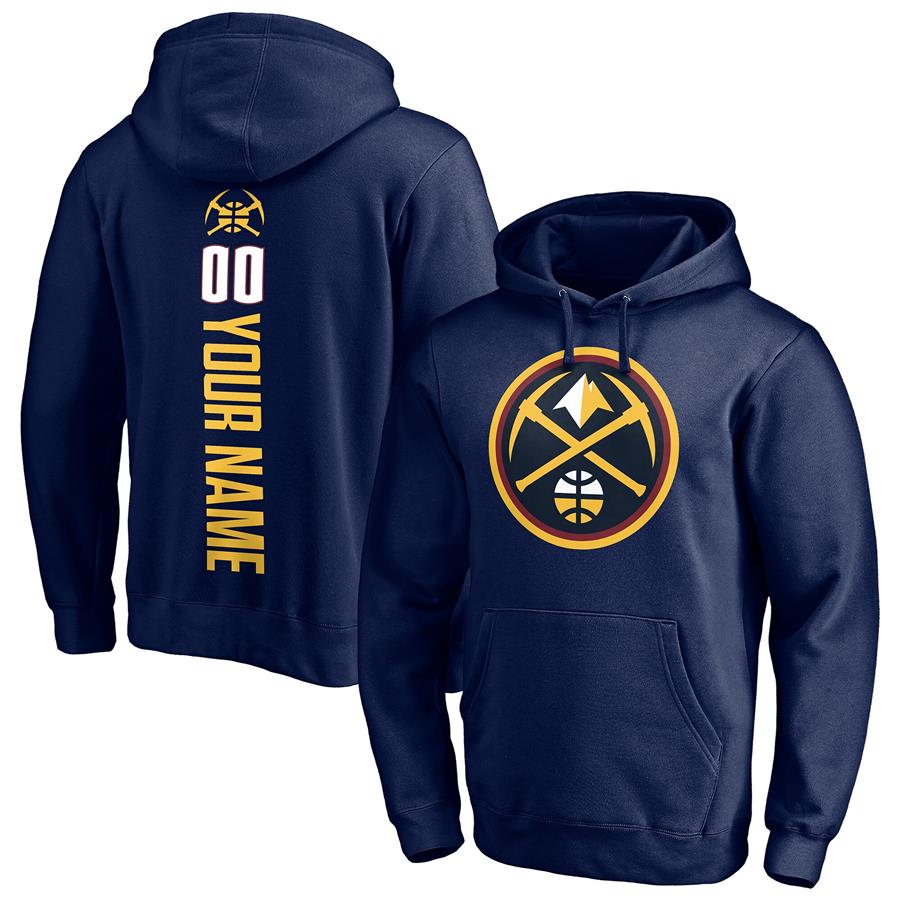 Denver Nuggets Fanatics Branded Playmaker Personalized Name & Number Pullover Hoodie - Navy