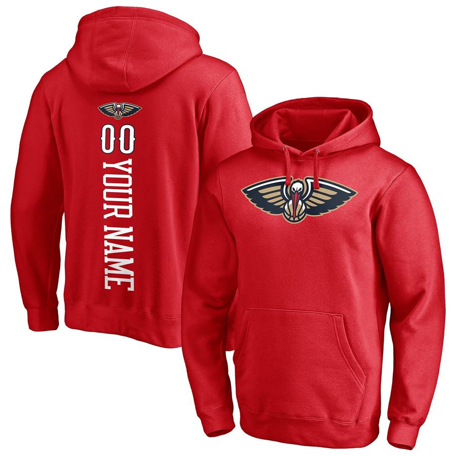New Orleans Pelicans Fanatics Branded Playmaker Personalized Name & Number Pullover Hoodie - Red