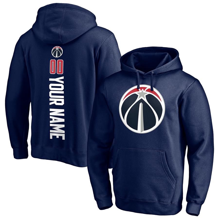 Washington Wizards Fanatics Branded Playmaker Personalized Name & Number Pullover Hoodie - Navy