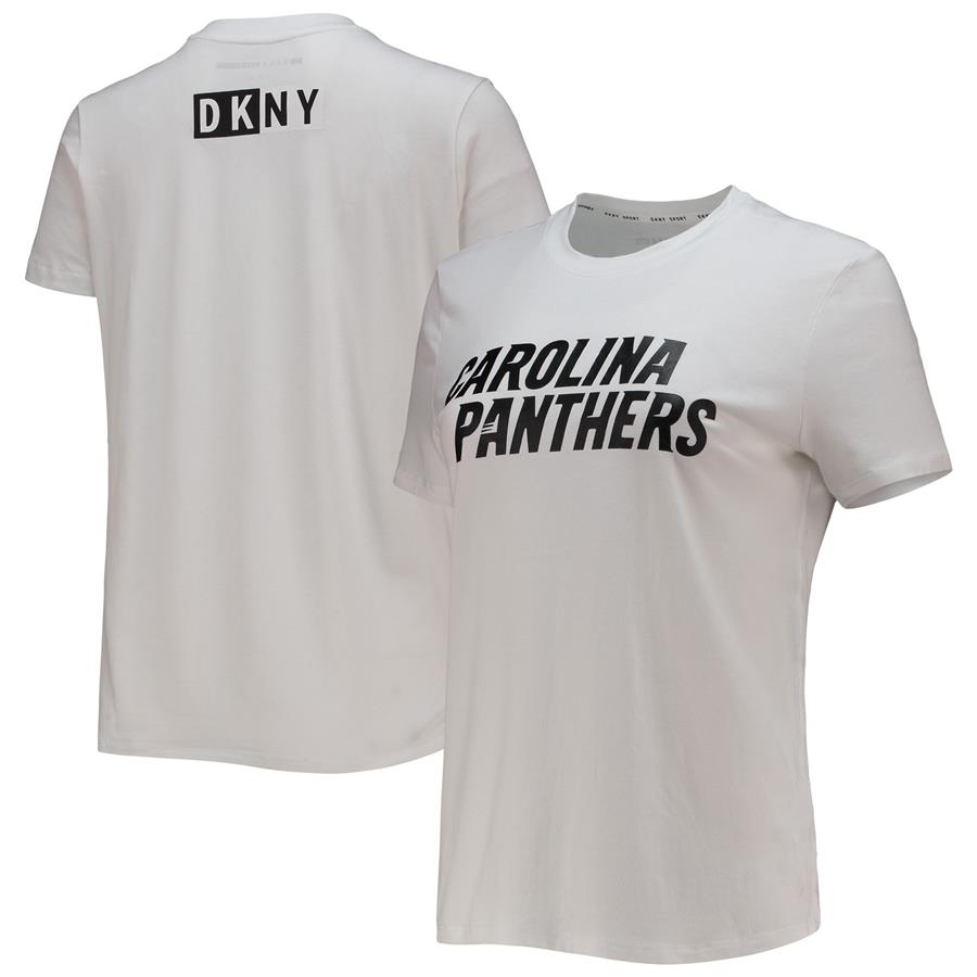 Carolina Panthers DKNY Sport Women's Abigail Tri-Blend T-Shirt - White