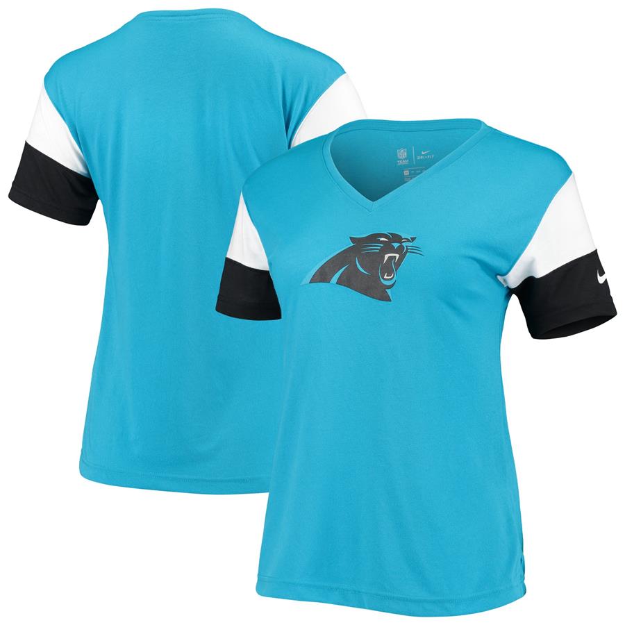 Carolina Panthers Nike Women's Team Performance V-Neck T-Shirt - Blue