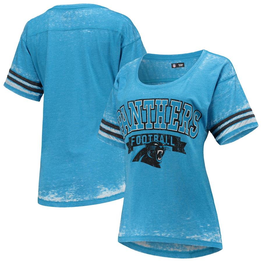 Carolina Panthers 5th & Ocean by New Era Women's Burnout T-Shirt - Blue