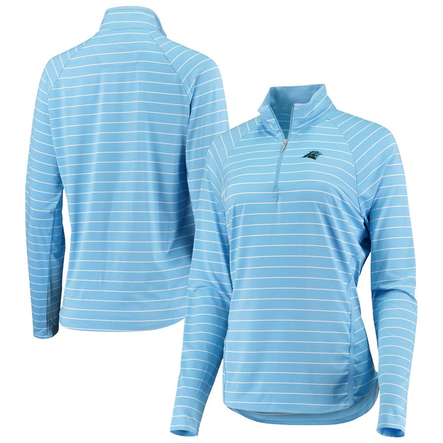 Carolina Panthers Cutter & Buck Women's Evie Raglan Half-Zip Jacket - Blue