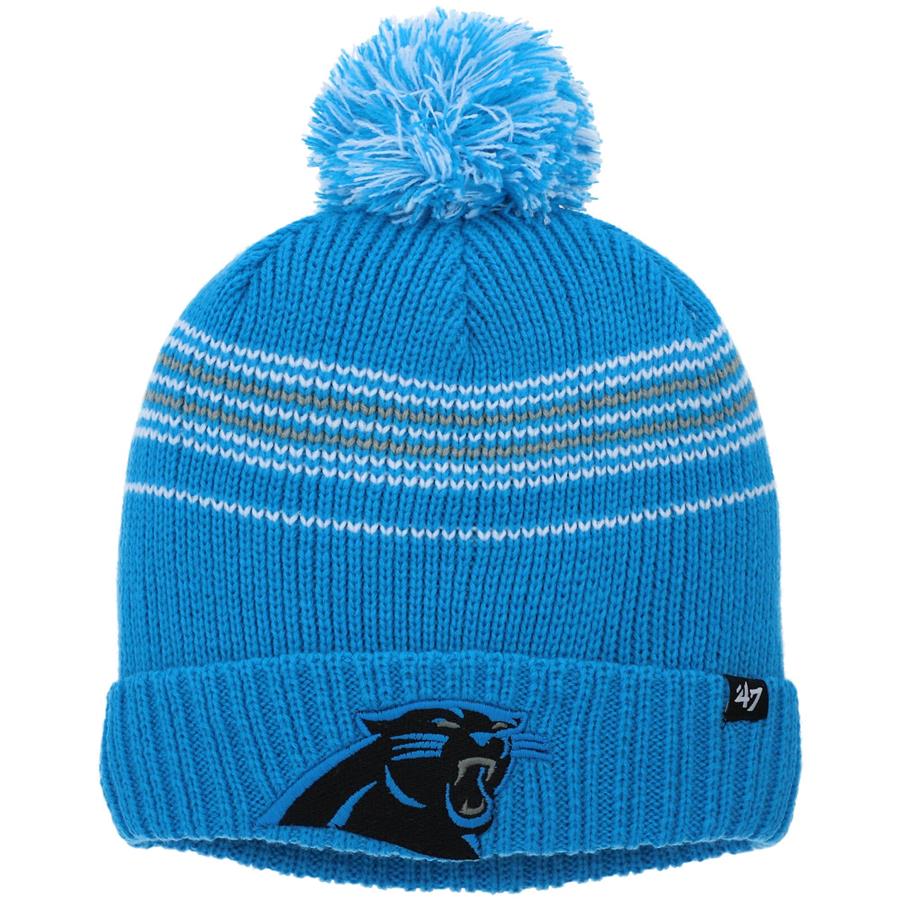 Carolina Panthers '47 Women's Addison Cuff Knit Hat with Pom - Blue