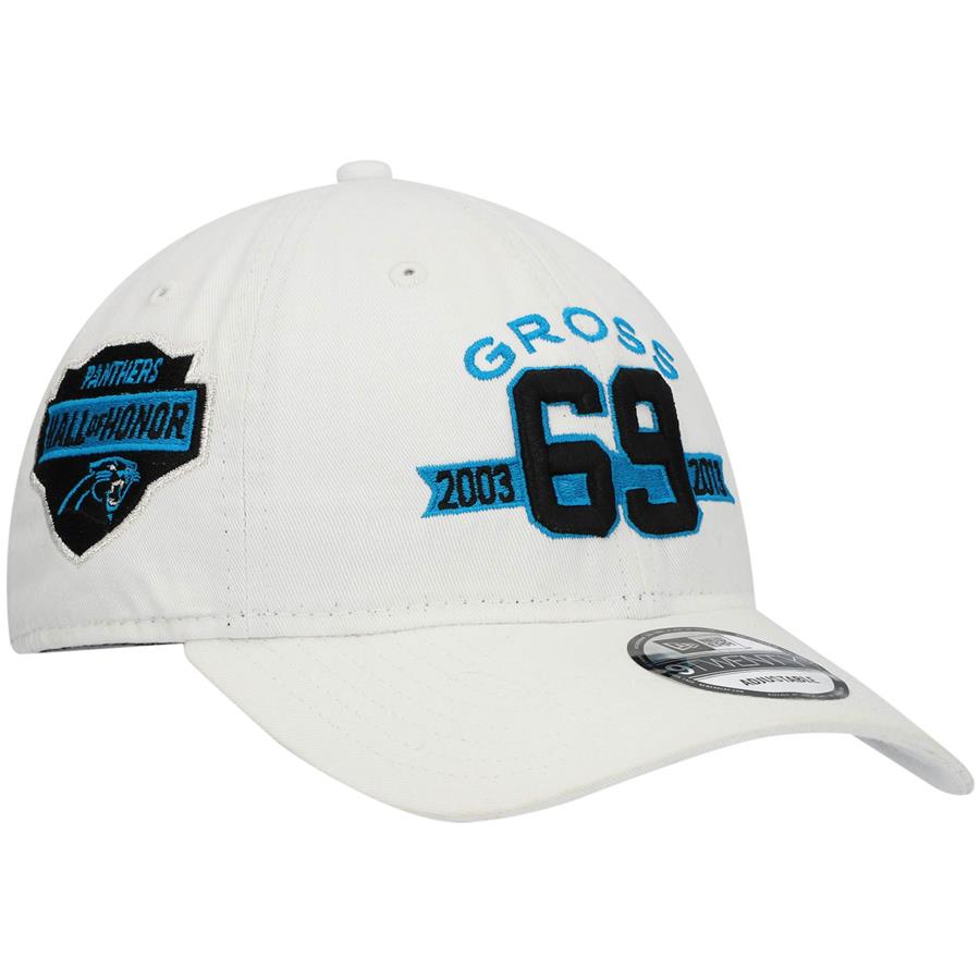 Jordan Gross Carolina Panthers New Era Hall of Honor Player 9TWENTY Adjustable Hat - White