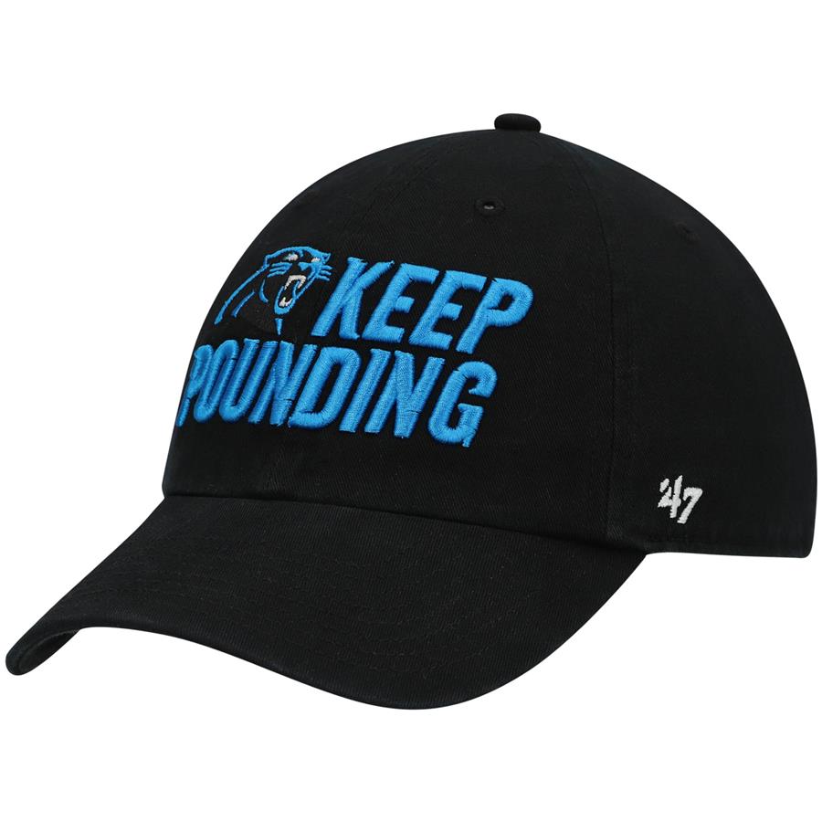 Carolina Panthers '47 Keep Pounding Clean Up Adjustable Hat - Black