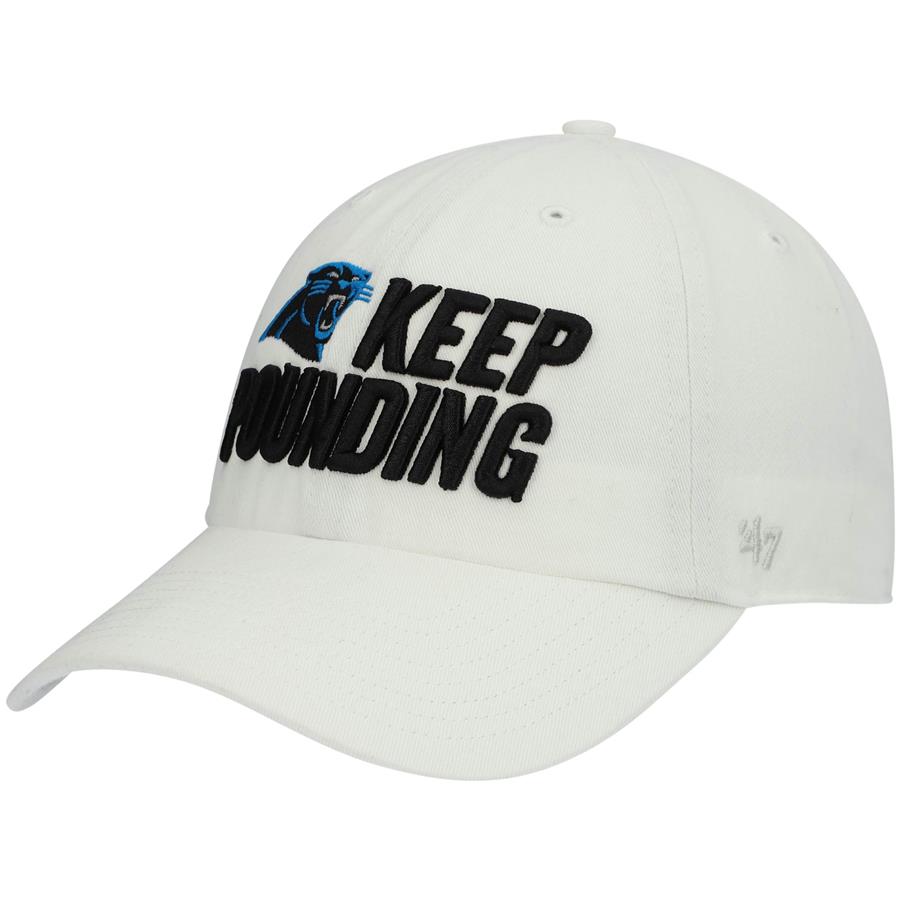 Carolina Panthers '47 Keep Pounding Clean Up Adjustable Hat - White