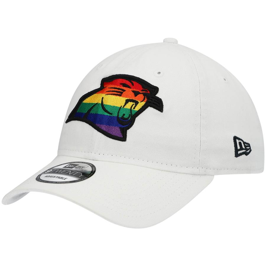 Carolina Panthers New Era Pride 9TWENTY Adjustable Hat - White