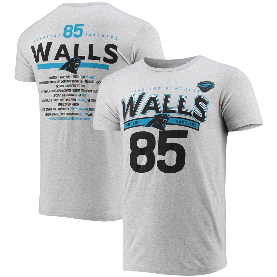 Wesley Walls Carolina Panthers G-III Sports by Carl Banks Hall of Honor Name & Number T-Shirt - Gray