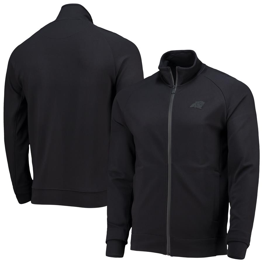 Carolina Panthers 5th & Ocean by New Era 5th Raglan Tri-Blend Full-Zip Jacket - Black