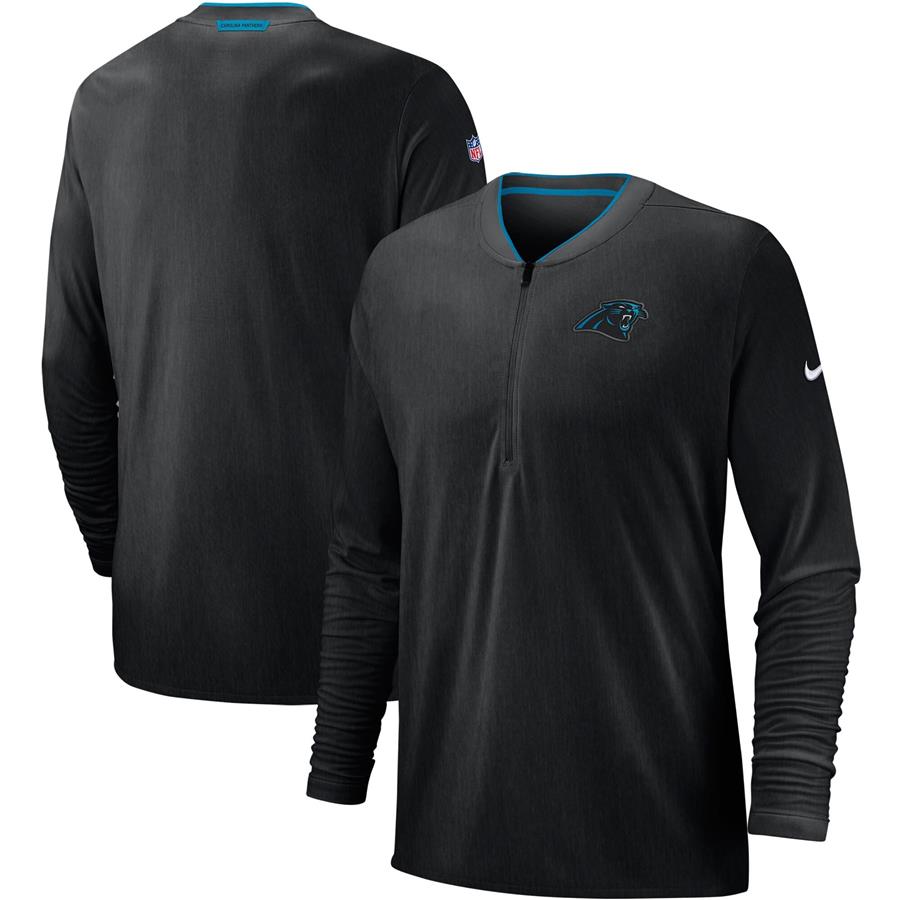 Carolina Panthers Nike Coaches Top Performance Half-Zip Jacket - Black