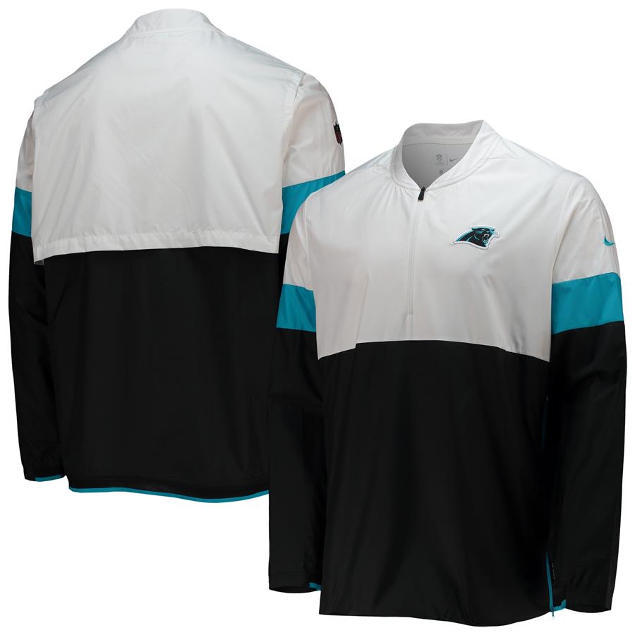 Carolina Panthers Nike Coaches Top Performance Half-Zip Jacket - White