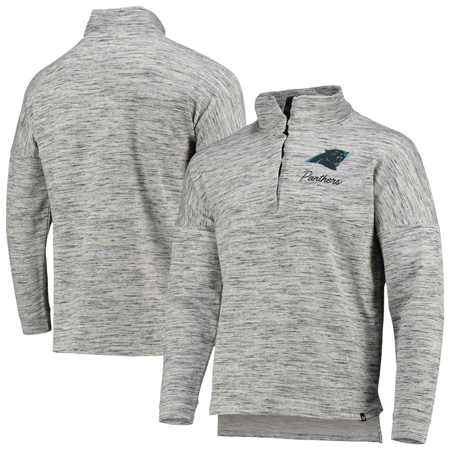 Carolina Panthers '47 Haze Half-Snap Jacket - Heathered Charcoal