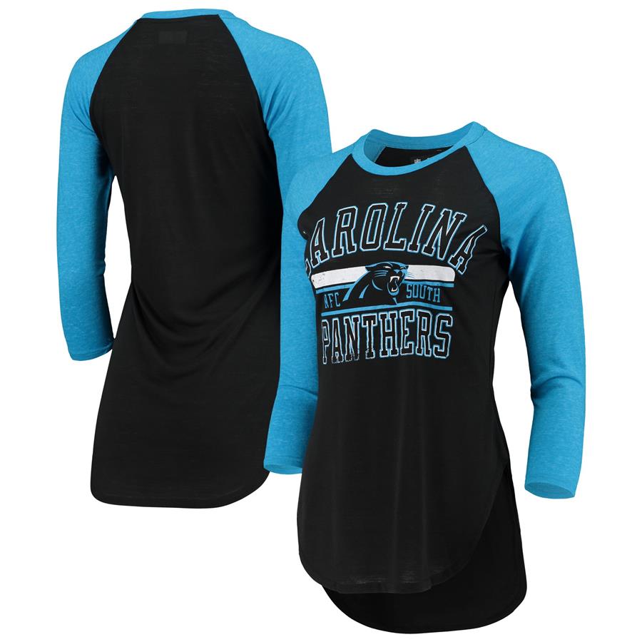 Carolina Panthers G-III Sports by Carl Banks Women's Hang Time Raglan Long Sleeve T-Shirt - Blue