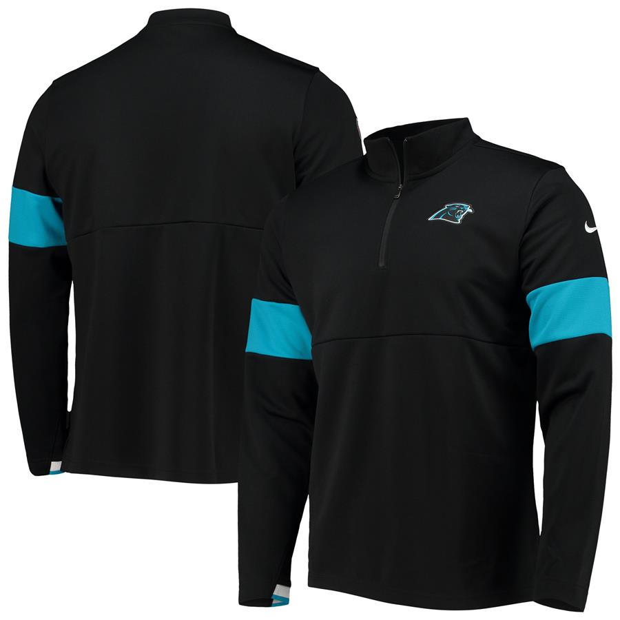 Carolina Panthers Nike Team Performance Half-Zip Jacket - Black