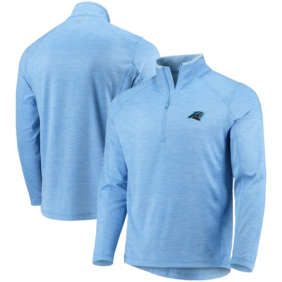 Carolina Panthers Vineyard Vines Sankaty Half-Zip Jacket - Light Blue