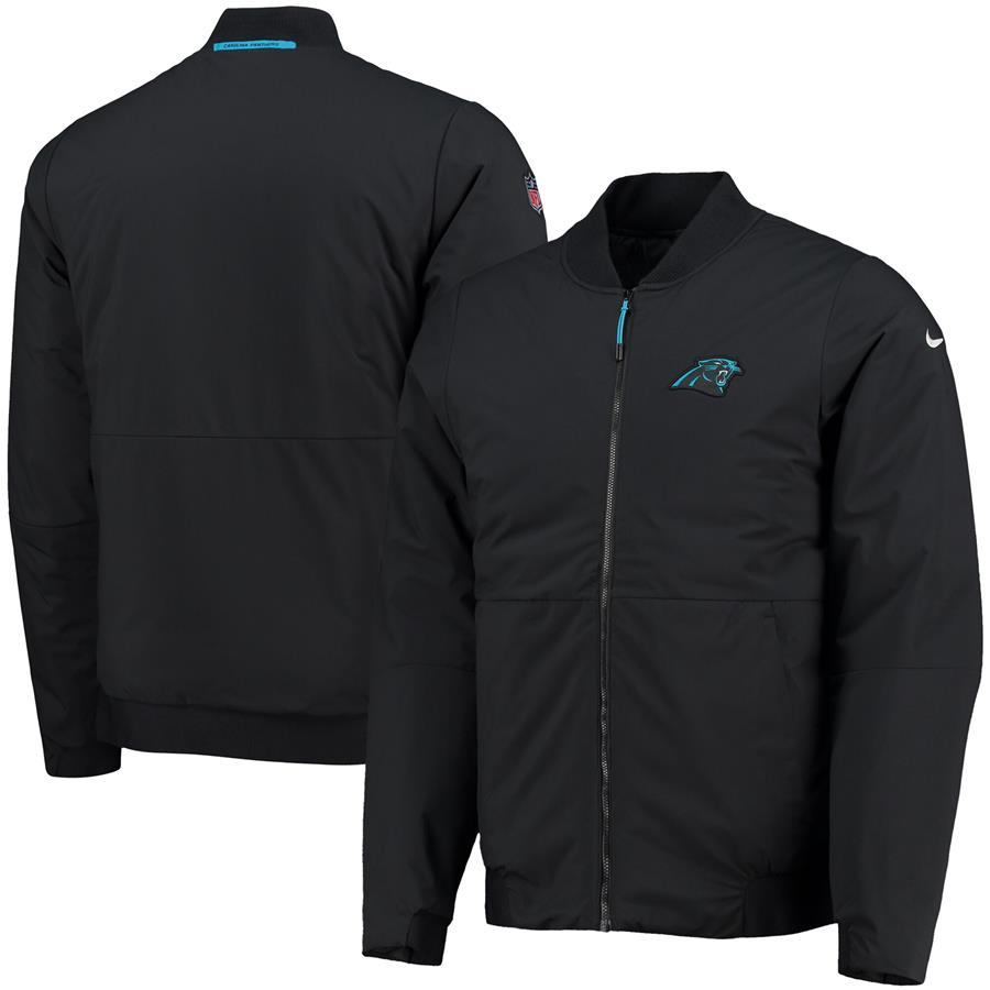 Carolina Panthers Nike Shield Bomber Performance Full-Zip Jacket - Black