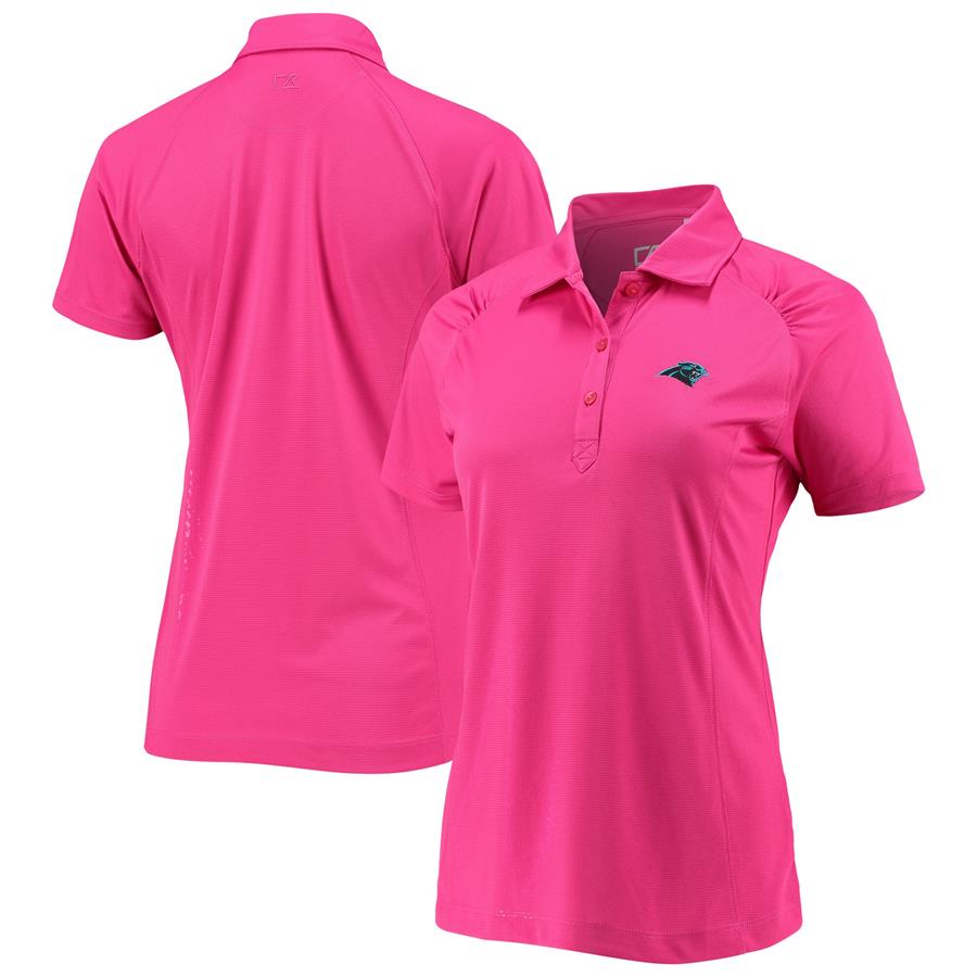 Carolina Panthers Cutter & Buck Women's Northgate Raglan DryTec Polo - Pink