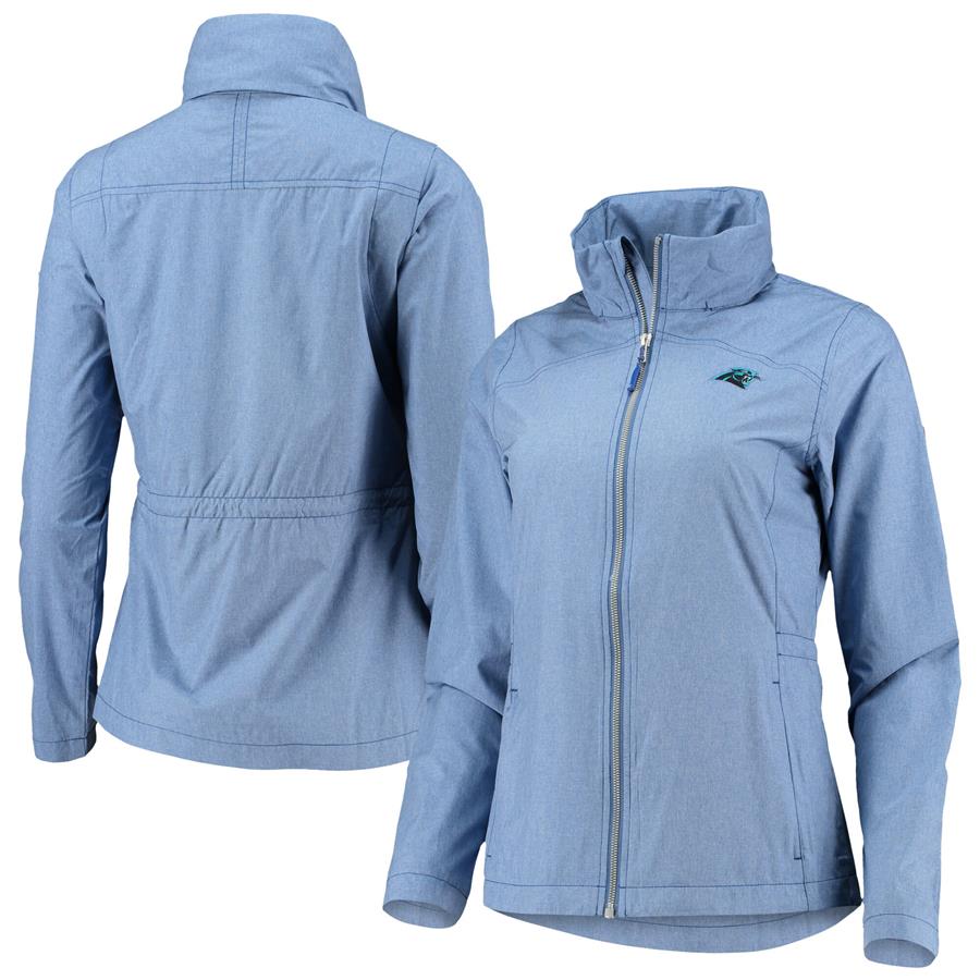 Carolina Panthers Cutter & Buck Women's Packable Full-Zip WeatherTec Jacket - Blue