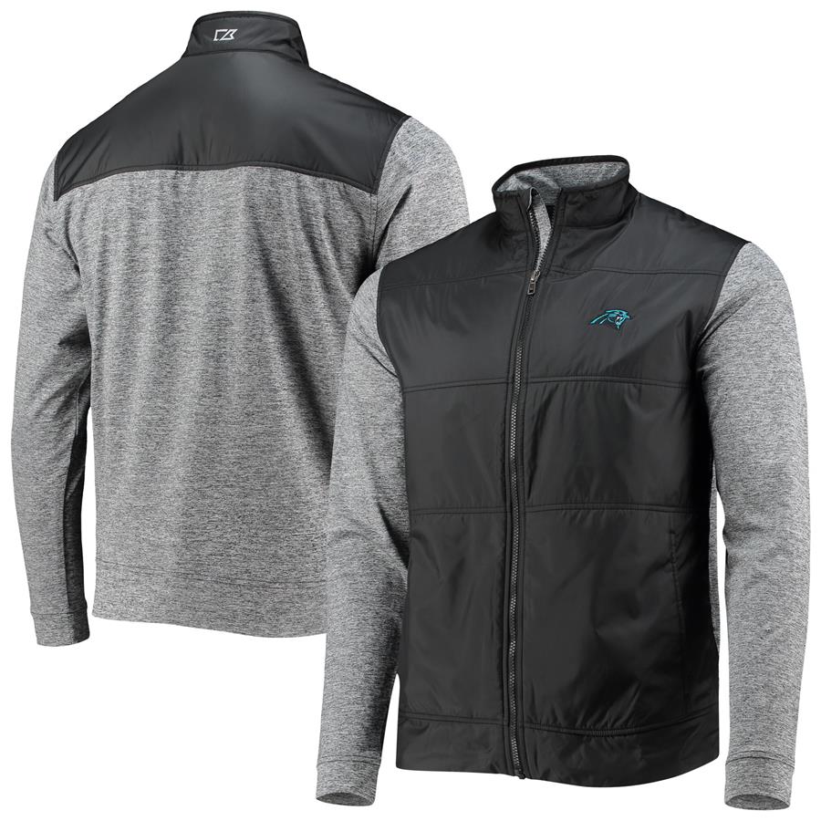 Carolina Panthers Cutter & Buck Stealth DryTec Quarter-Zip Jacket - Black