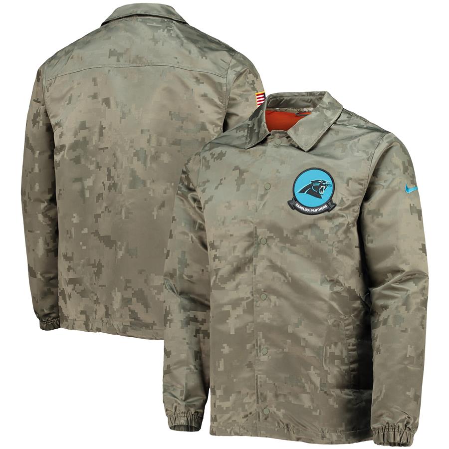 Carolina Panthers Nike Salute To Service Elite Hybrid Full-Snap Jacket - Olive